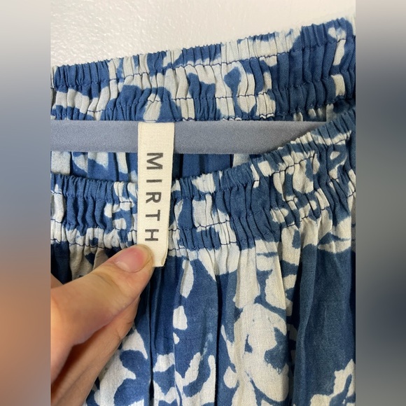 Mirth Caftans VIENNA MAXI DRESS in Blue Floral Sz XL Handcrafted in India Cotton - Picture 7 of 14